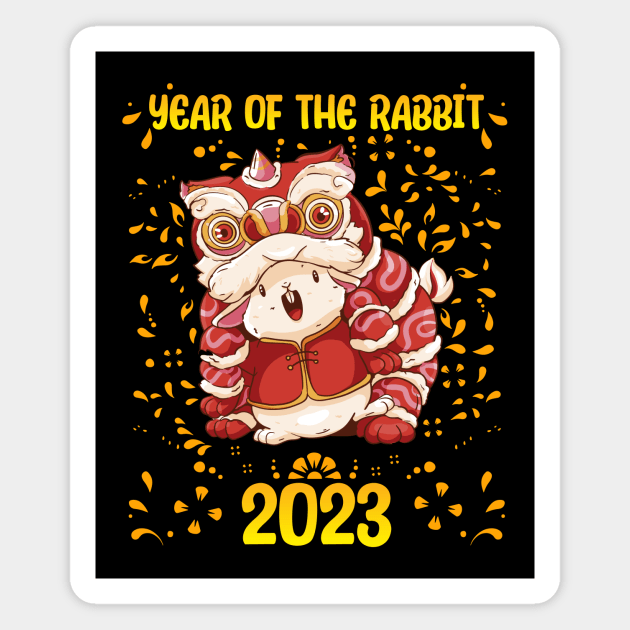 Good Luck Zodiac Happy Chinese New Year of the Rabbit Magnet by star trek fanart and more